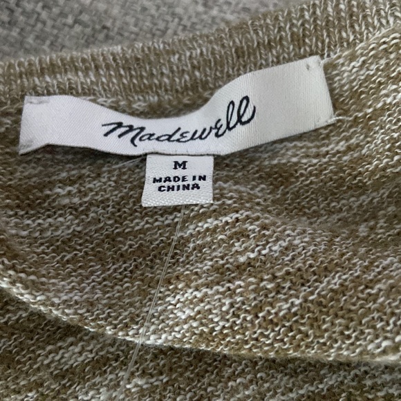 Madewell open cardigan in the color Marled Olive - Picture 6 of 7